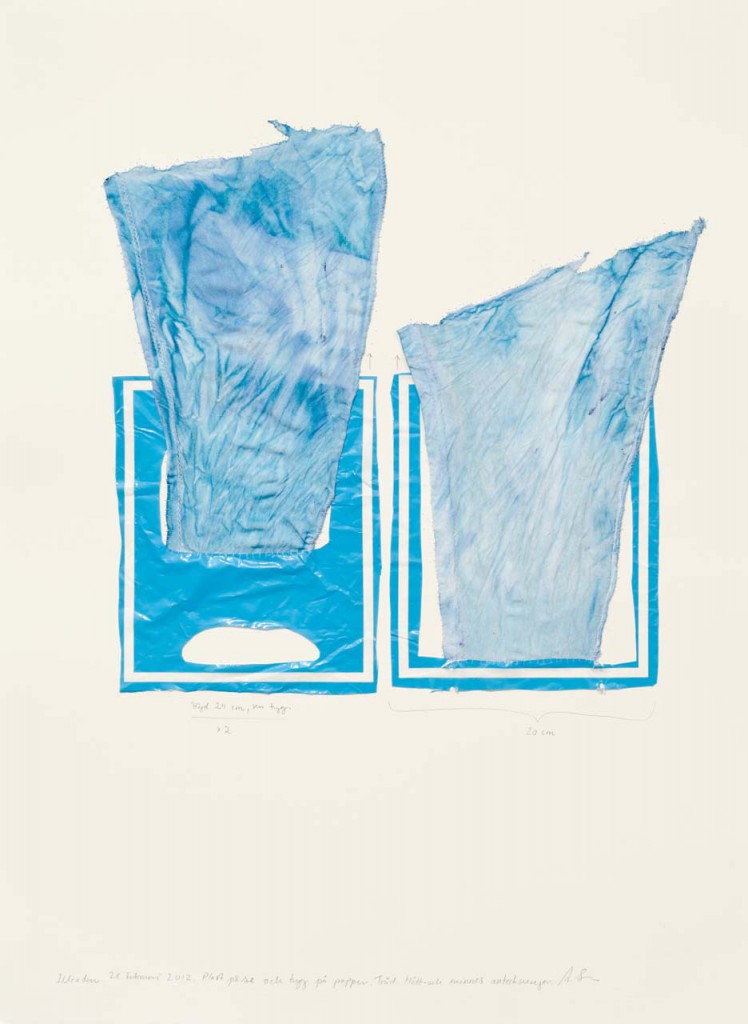 "Iliaden/Illiad", plastic and fabric on paper, 52x72 cm/22x30 inch, 2012