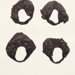 “12 Februari, plast och tråd”, plastic and thread on paper, 52×72 cm/22×30 inch, 2012