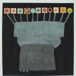 På Natten / At Night, watercolor and collage on Paper, 113 x 106 cm/ 44.5 x 41.7 inch