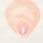“En rosa förklaring/ Pink explanation”, plastic and watercolor on paper, 52×72 cm/22×30 inch, 2012