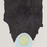 Vigina Wolf’s blue hat, collage on paper, 56 x 76 cm /22 x 30 inches