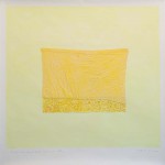 Yellow Investigation 01, fabric and watercolor on paper, 113 x 106 cm/41.5 x 44.5 inches