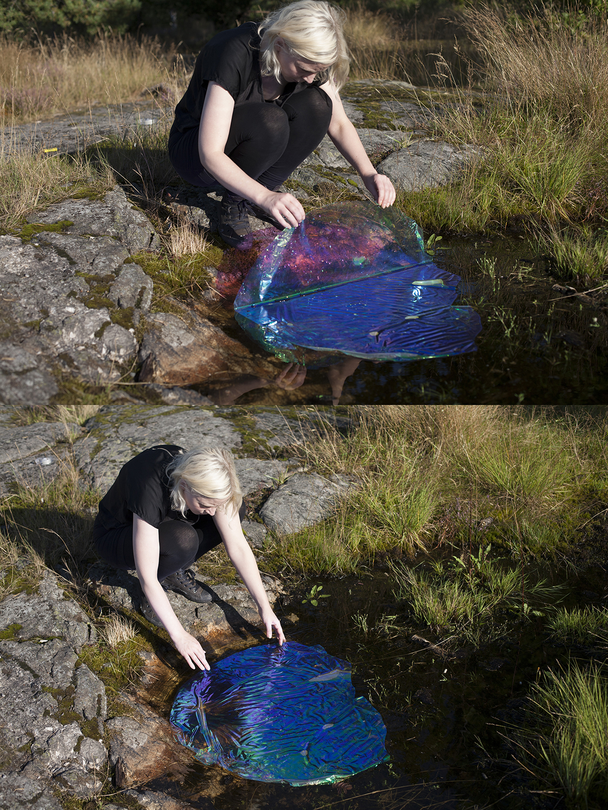 The iridescent pond, 2015. Study for environmental action. 